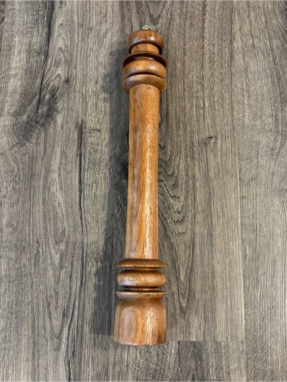 Vintage Large Restaurant-Style Walnut Pepper Grinder 18” High Stainless Steel